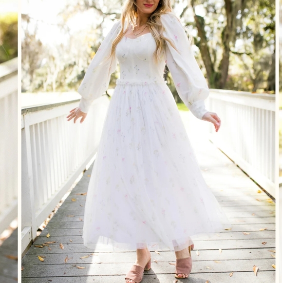 IVY CITY co. Florence dress in off white floral XXS - Picture 2 of 16